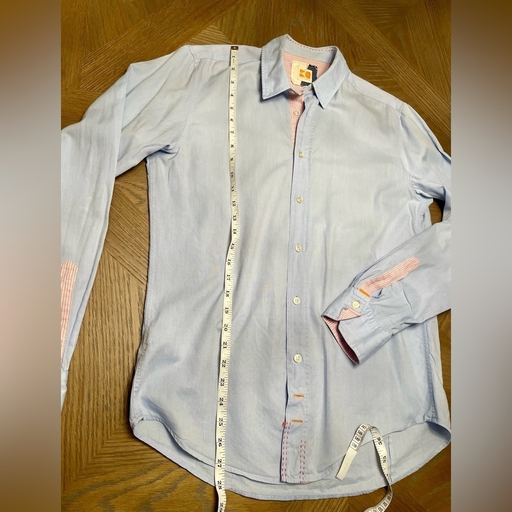 BOSS Orange Cliff Light Blue Long Sleeve Button Down Shirt - Picture 7 of 10